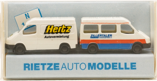 Rietze 16025 (1:160) – 2x Ford Transit, Zillertaler + Hertz 